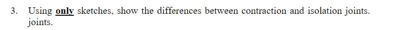 Solved 3. Using only sketches, show the differences between | Chegg.com