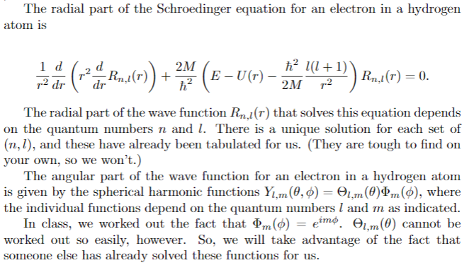 Solved The radial part of the Schroedinger equation for an | Chegg.com