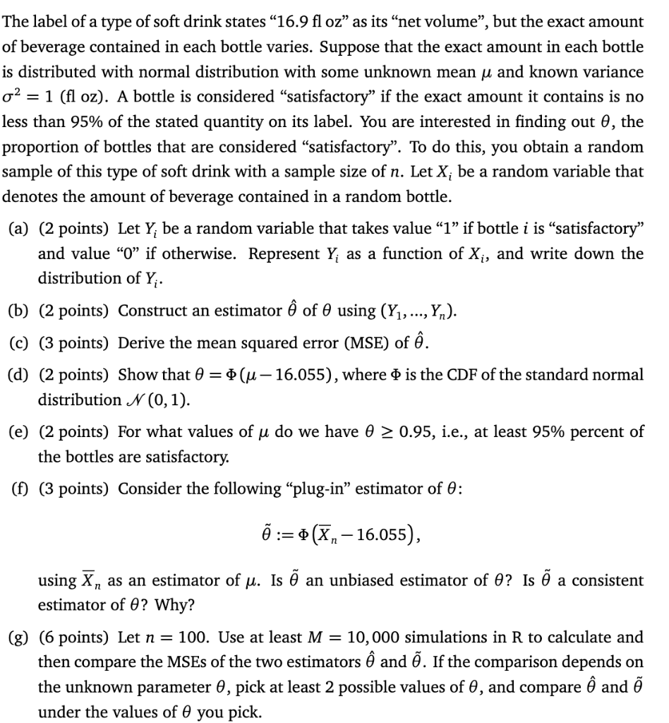 The Label Of A Type Of Soft Drink States 16 9 Fl Chegg Com