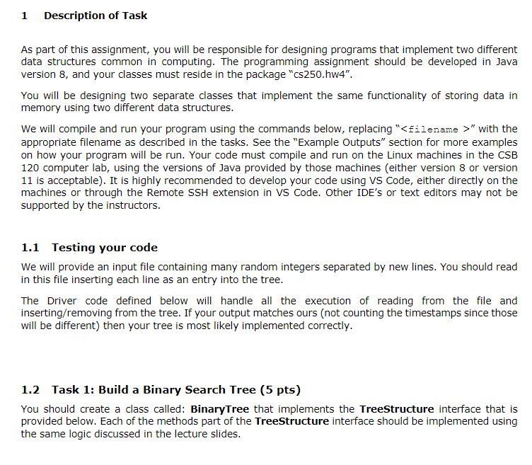 Solved 1 Description of Task As part of this assignment, you | Chegg.com