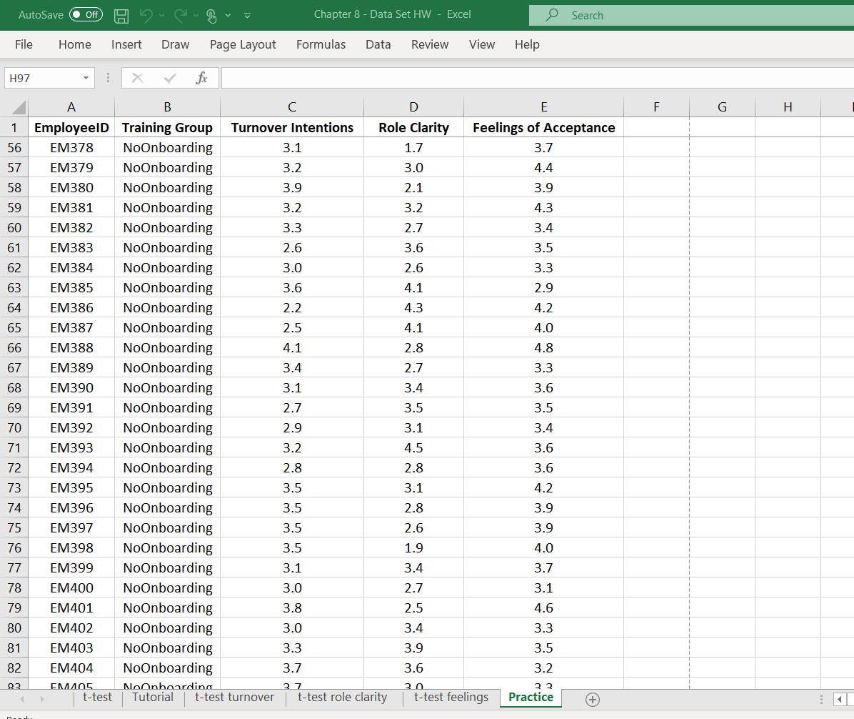 Solved Using data found in the “Practice” sheet of the Excel | Chegg.com