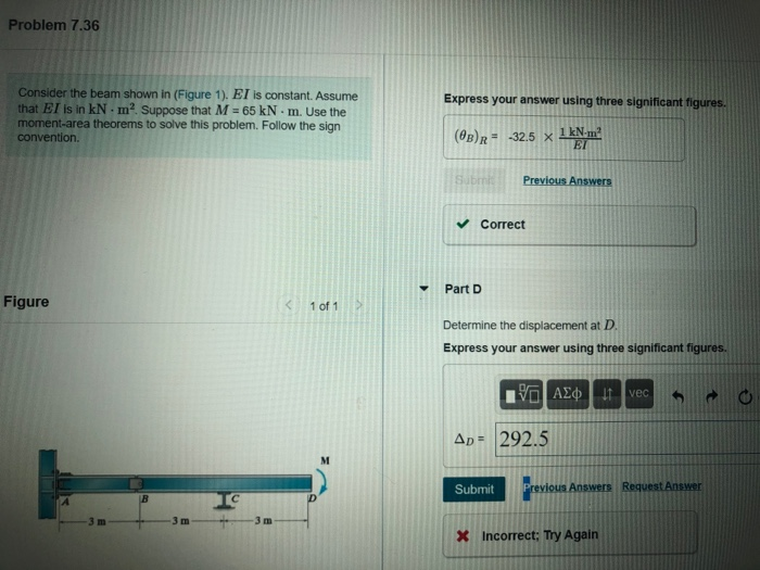 Solved Problem 7.36 Consider the beam shown in (Figure 1). | Chegg.com