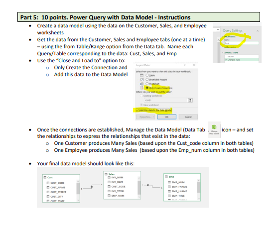 Solved - Create a data model using the data on the Customer, | Chegg.com