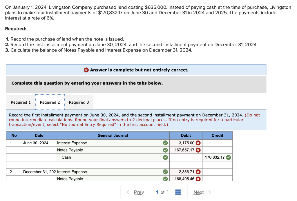 Solved On January 1,2024 , Livingston Company purchased land