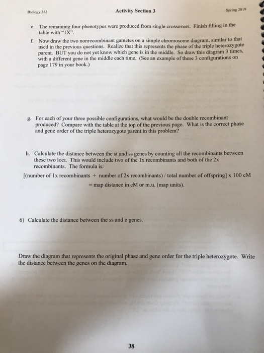 Solved Biology 353 Activity Seetion 3 Spring 20159 Learning | Chegg.com