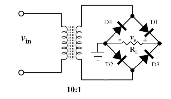 Solved In the following circuit, vin = 120 Sin (100πt), and | Chegg.com