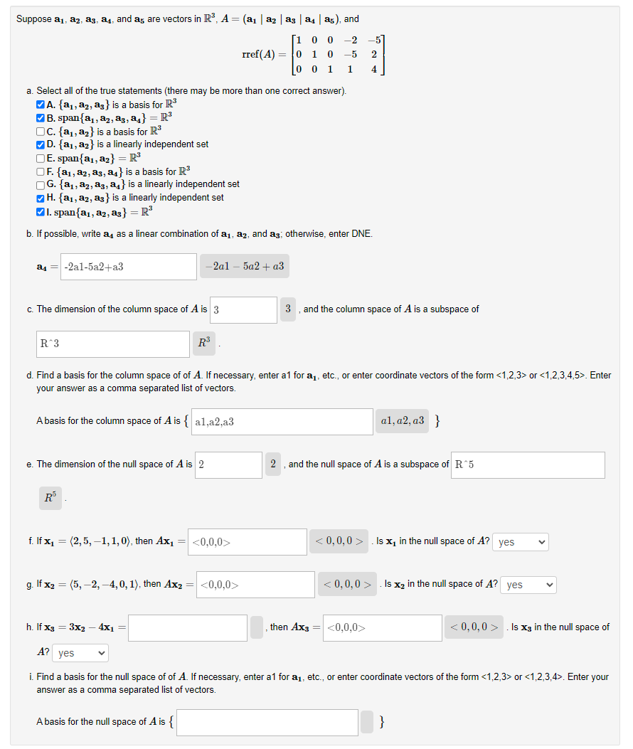 Solved Suppose A1a2a3a4 And A5 Are Vectors In 6728