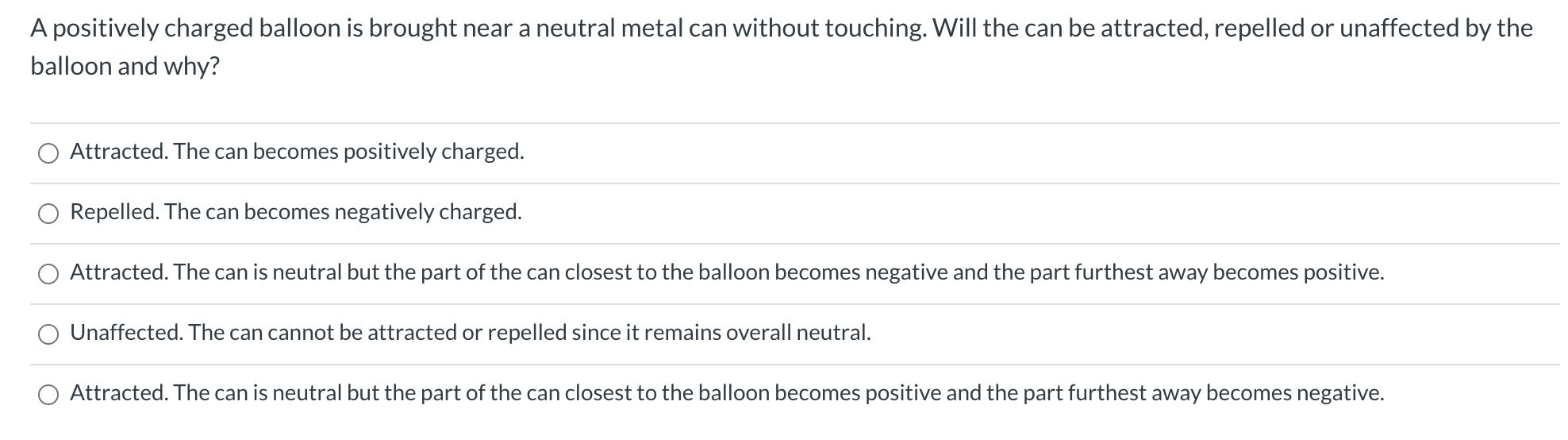 Solved A positively charged balloon is brought near a | Chegg.com