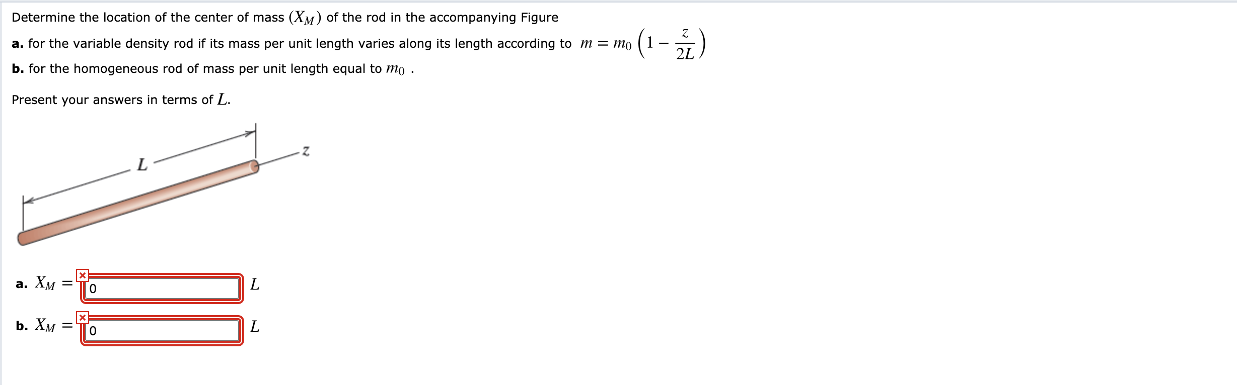 Solved Determine the location of the center of mass (XM) of | Chegg.com