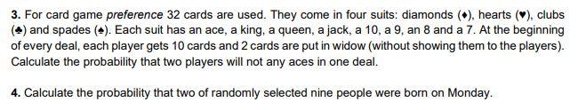 Solved 3. For card game preference 32 cards are used. They | Chegg.com