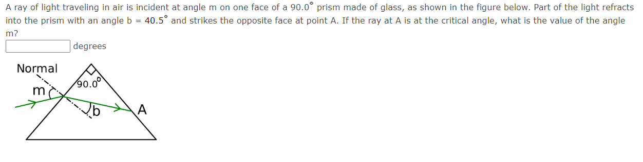 Solved A ray of light traveling in air is incident at angle | Chegg.com
