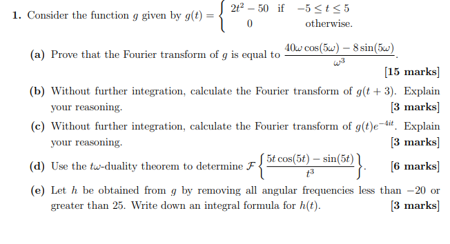 Solved 1. Consider the function g given by g(t) = 2t2 – 50 | Chegg.com