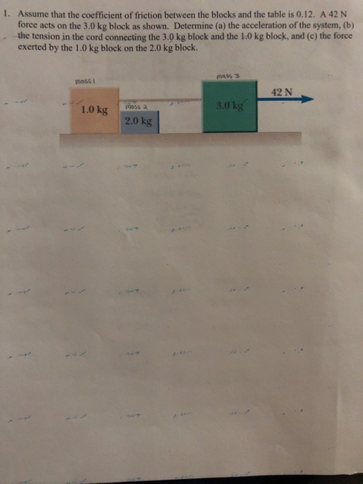 Solved 1. Assume that the coefficient of friction between | Chegg.com