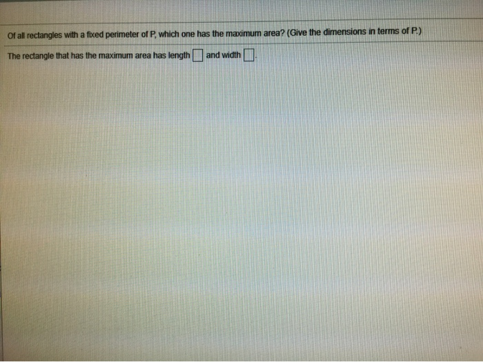 Solved Of all rectangles with a perimeter of 22, which one | Chegg.com