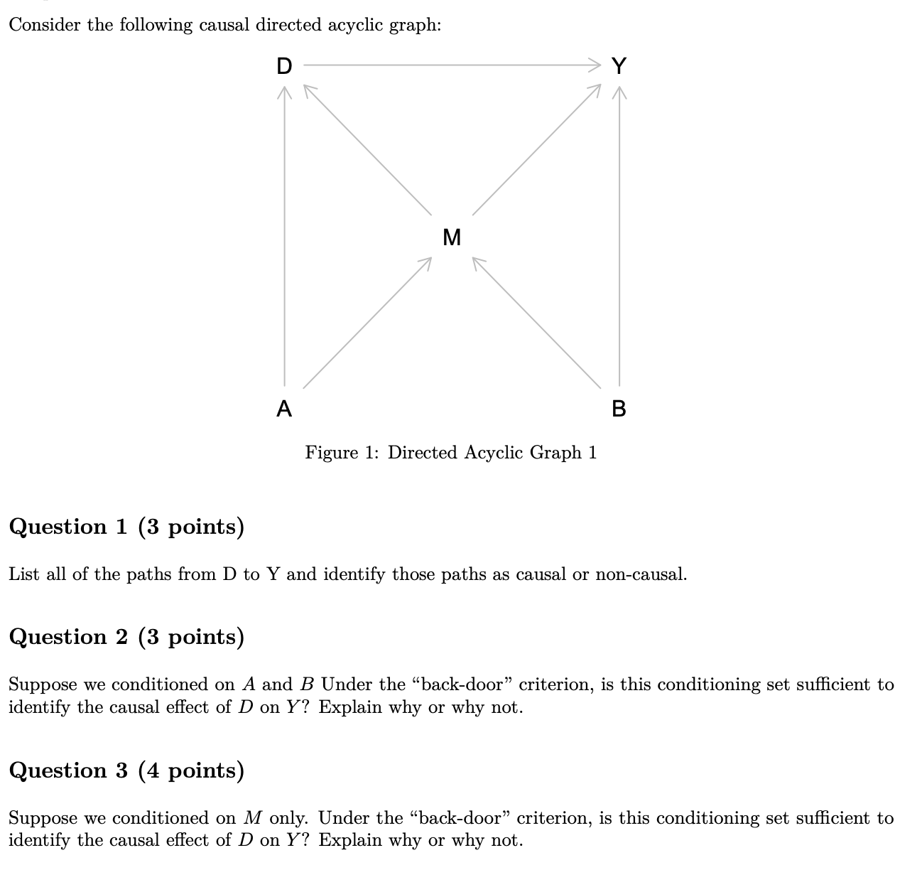 Consider The Following Causal Directed Acyclic Graph: | Chegg.com