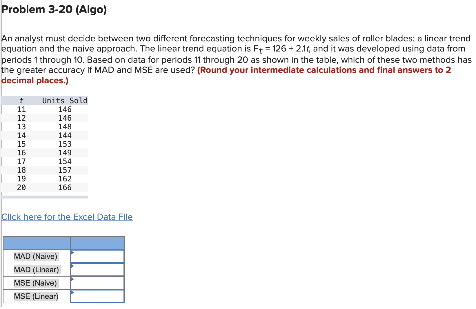 Solved Problem 3-20 (Algo)An analyst must decide between two | Chegg.com