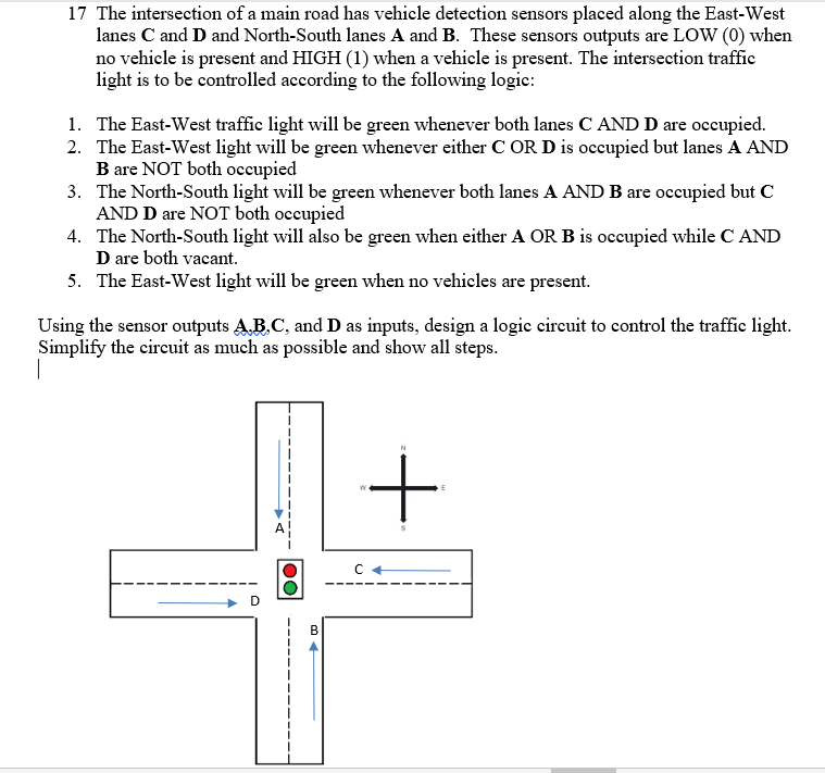 Solved 17 The intersection of a main road has vehicle | Chegg.com