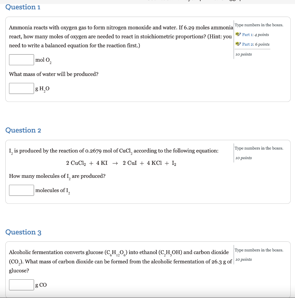 Solved Question 1 Ammonia Reacts With Oxygen Gas To Form | Chegg.com