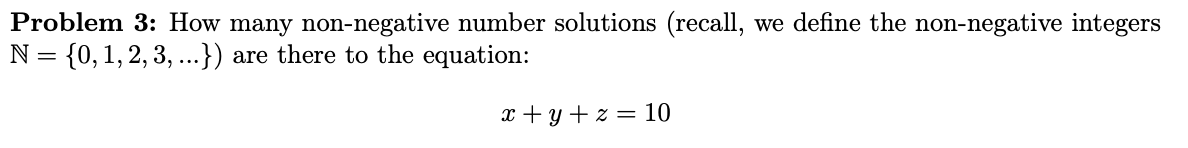 Solved Problem 3: How many non-negative number solutions | Chegg.com