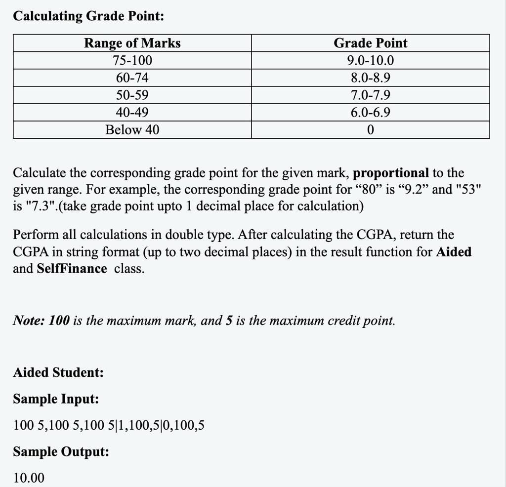 1 Abstract Class Calculate Cumulative Grade Point Chegg Com