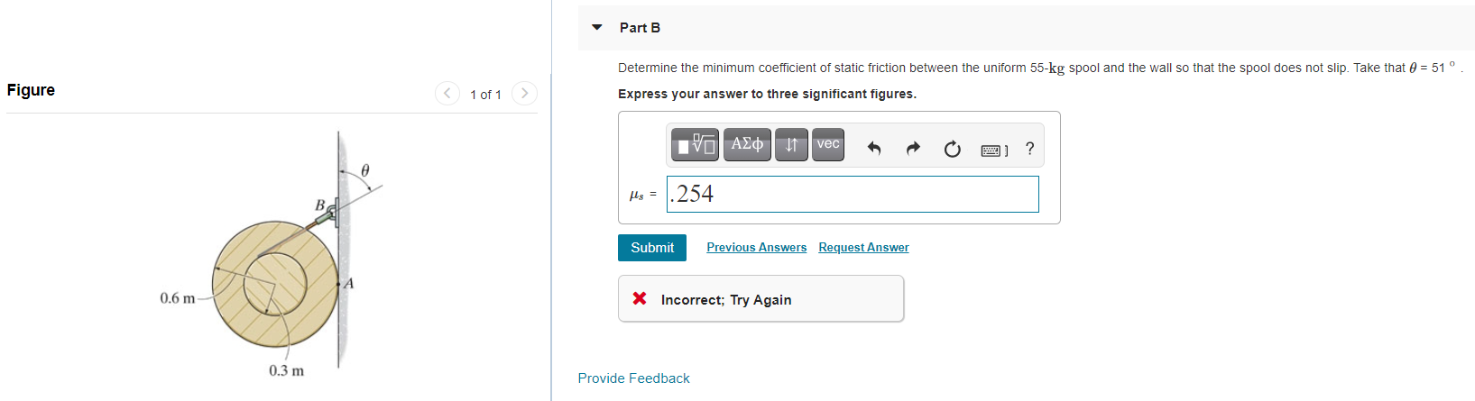 Solved Part B Figure Determine the minimum coefficient of | Chegg.com