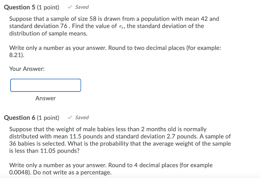 Solved Question Point Saved Suppose That A Sample Of Chegg Com