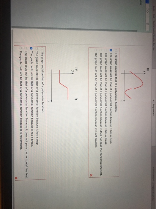 Solved Only One Of The Following Graphs Could Be The Graph | Chegg.com