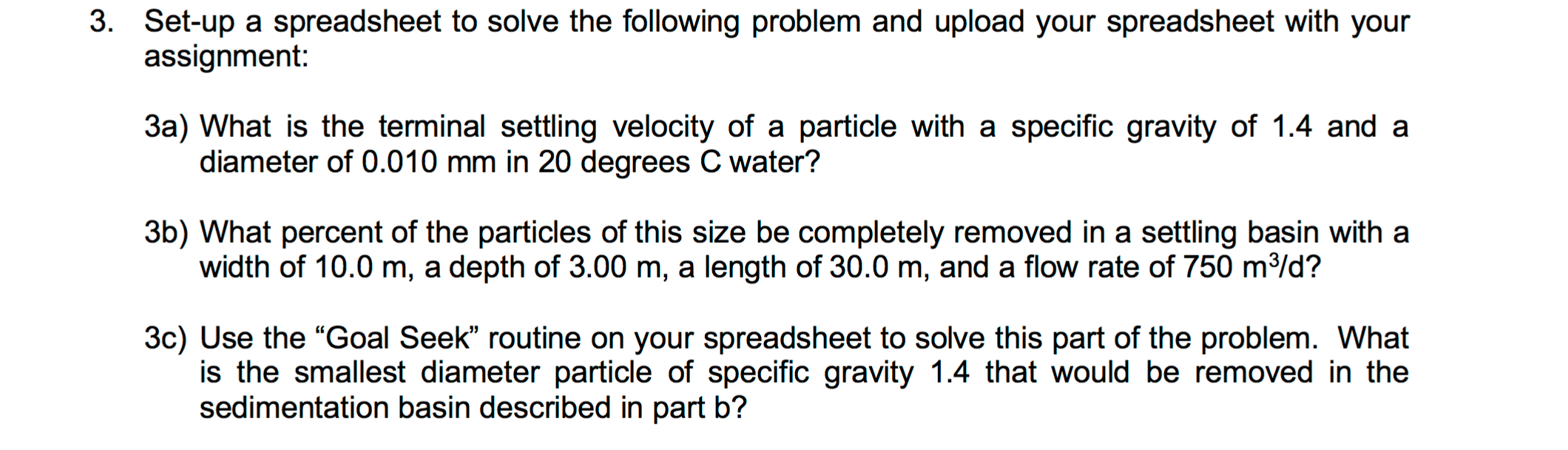 Solved 3. Set-up a spreadsheet to solve the following | Chegg.com