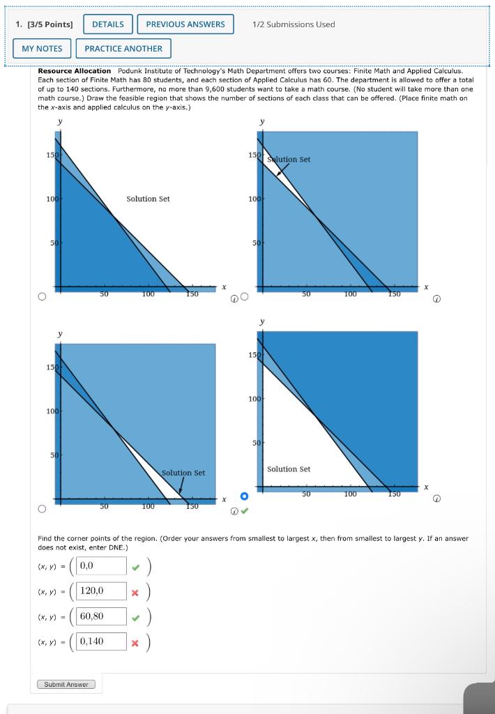 Solved 1. [3/5 Points] [) DETAILS PREVIOUS ANSWERS 1/2 | Chegg.com