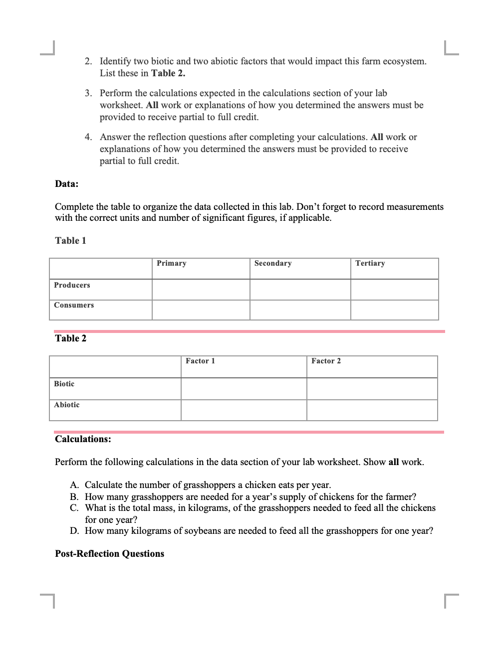 Solved L Trophic Levels Lab Worksheet Instructions: In this | Chegg.com