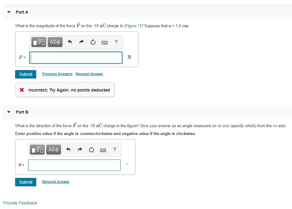 Solved PartA What is the magnitude of the force F on the -10 | Chegg.com