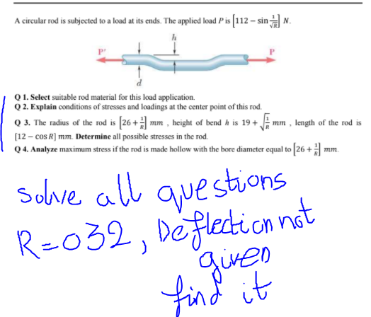 Solved A circular rod is subjected to a load at its ends. | Chegg.com