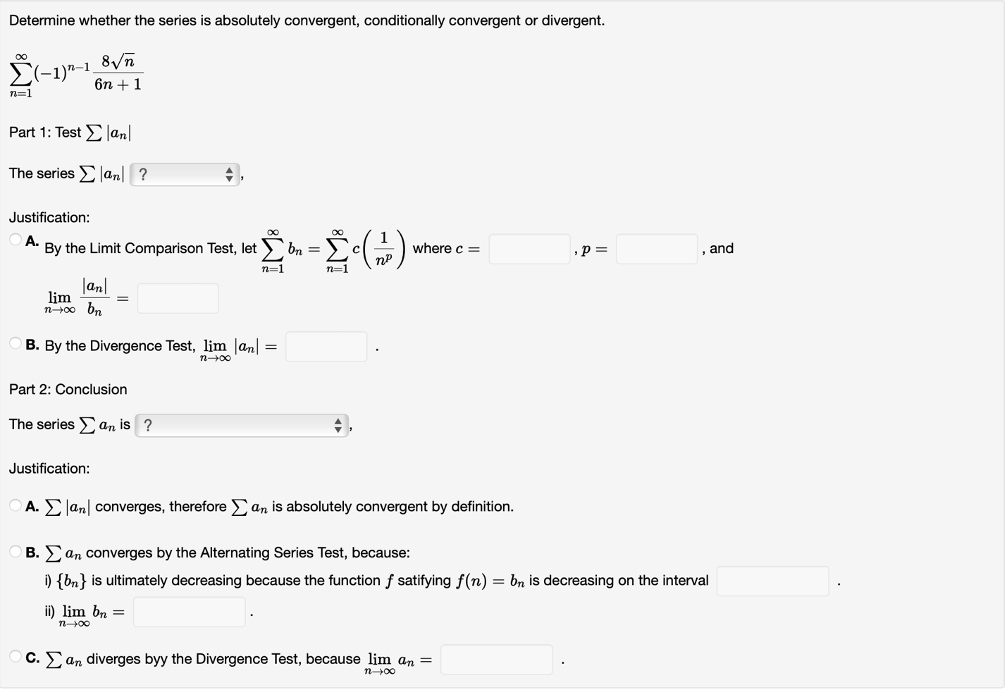 Solved Determine whether the series is absolutely | Chegg.com