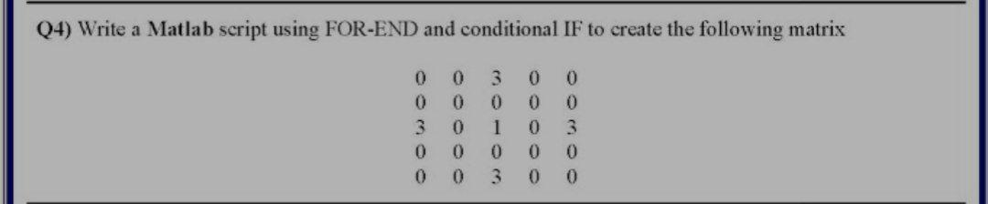 Solved Q4) Write a Matlab script using FOR-END and | Chegg.com
