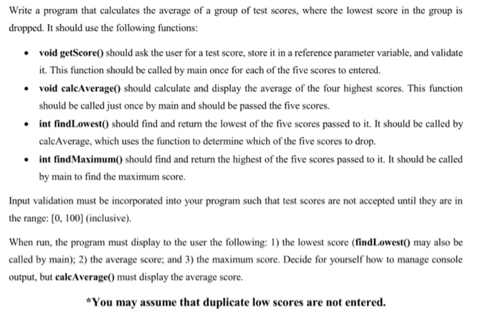 Solved Write a program that calculates the average of a | Chegg.com