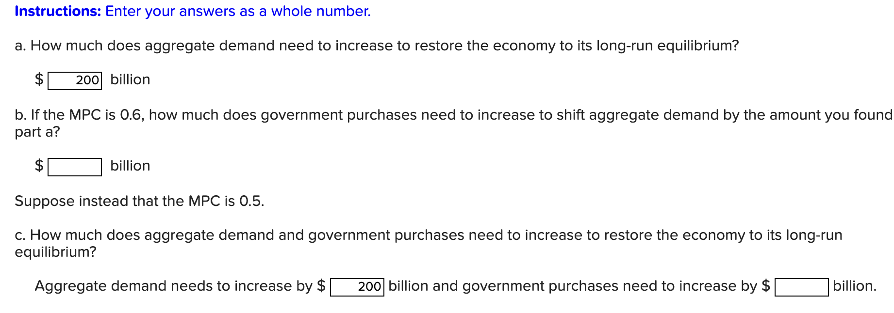 Solved The graph below depicts an economy where a decline in | Chegg.com