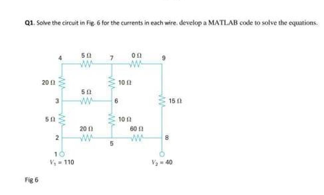 Solved Q1. Solve the circuit in Fig. 6 for the currents in | Chegg.com