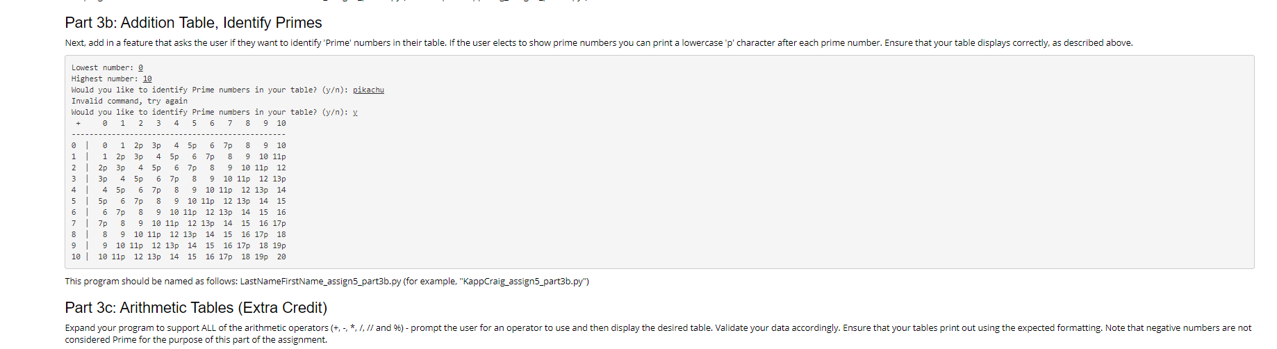 Solved Part 3: Pretty Tables Note: There are three parts to | Chegg.com