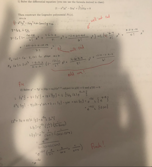 Solved Hello! I am in a differential equations course and I | Chegg.com