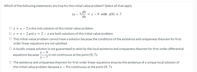 Solved Which of the following statements are true for this | Chegg.com