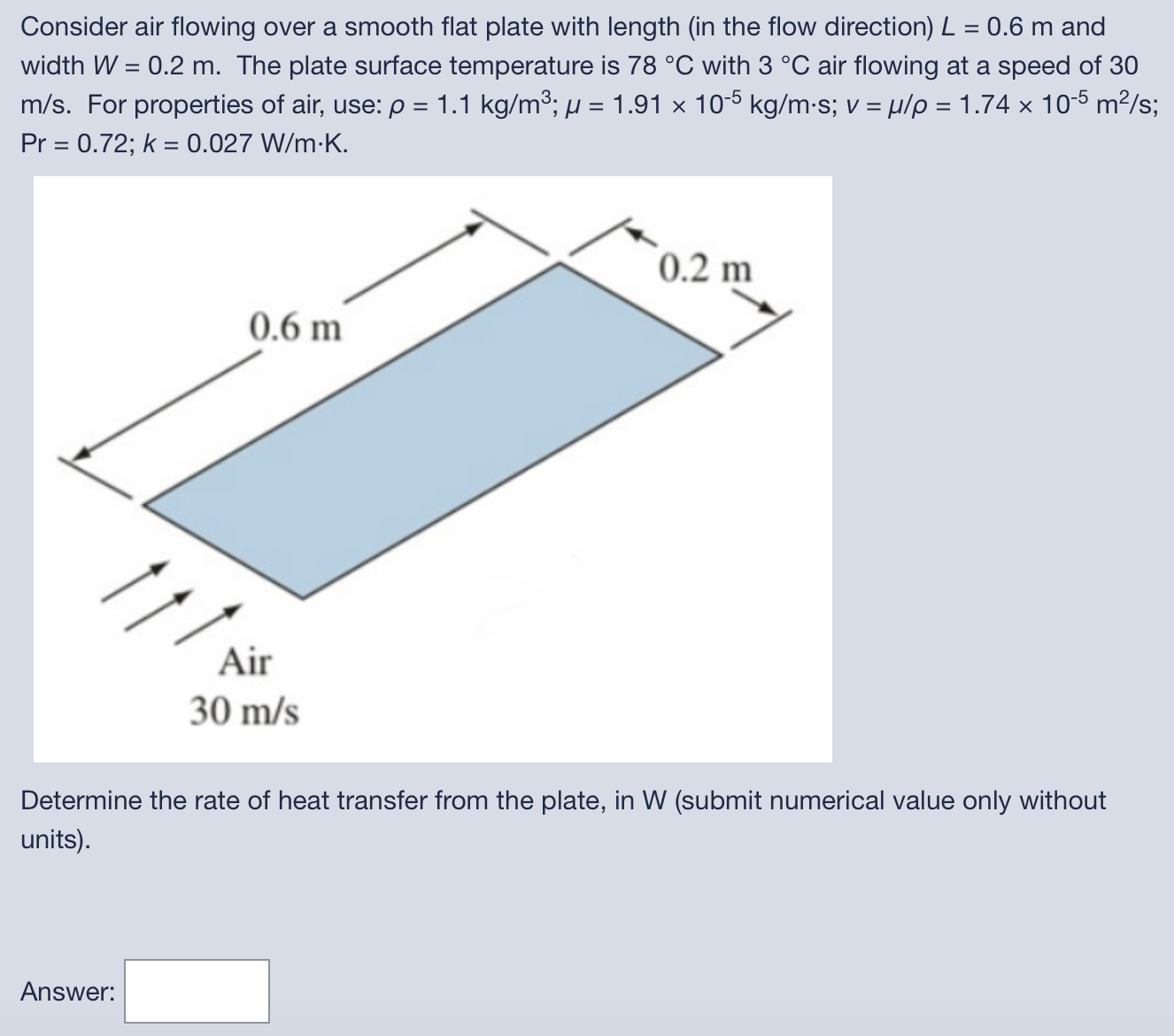 Solved Consider air flowing over a smooth flat plate with | Chegg.com