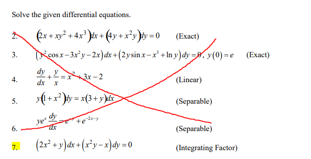 Solved Solve the given differential equations. + (x + xy2 + | Chegg.com