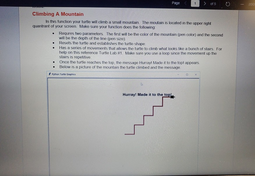 Solved of 5 - zod Climbing A Mountain In this function | Chegg.com