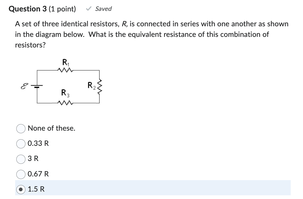 Solved A Set Of Three Identical Resistors, R, Is Connected | Chegg.com