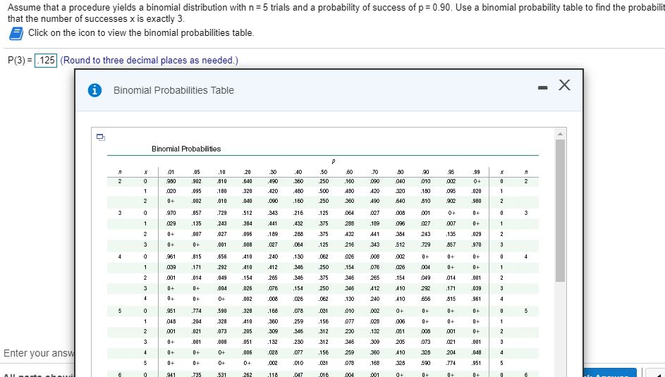 Solved Assume that a procedure yields a binomial