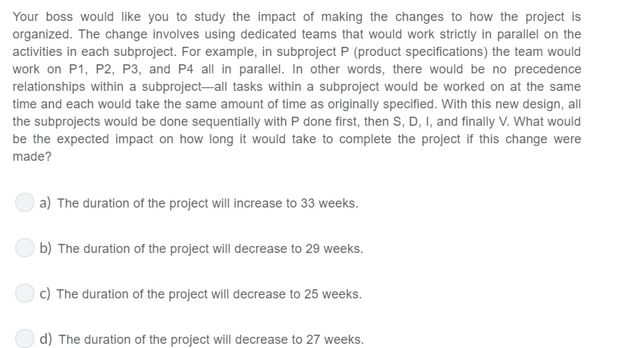 Solved Your boss would like you to study the impact of