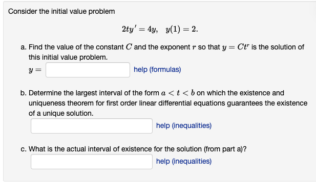 Solved Consider the initial value problem \\[ 2 t | Chegg.com