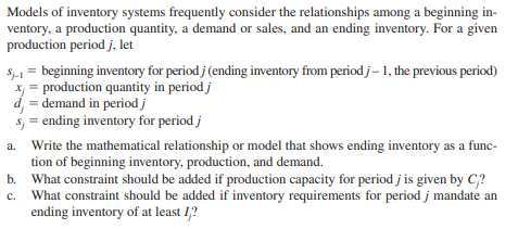 Solved Models of inventory systems frequently consider | Chegg.com