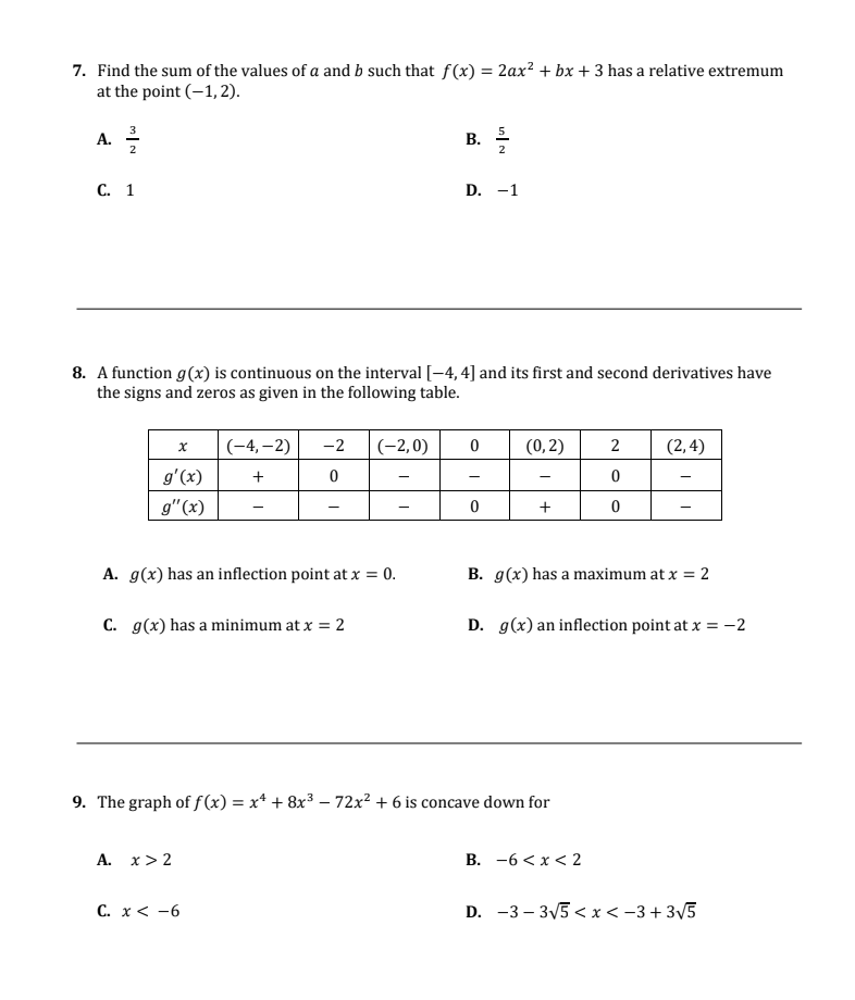 Solved = 7. Find The Sum Of The Values Of A And B Such That | Chegg.com