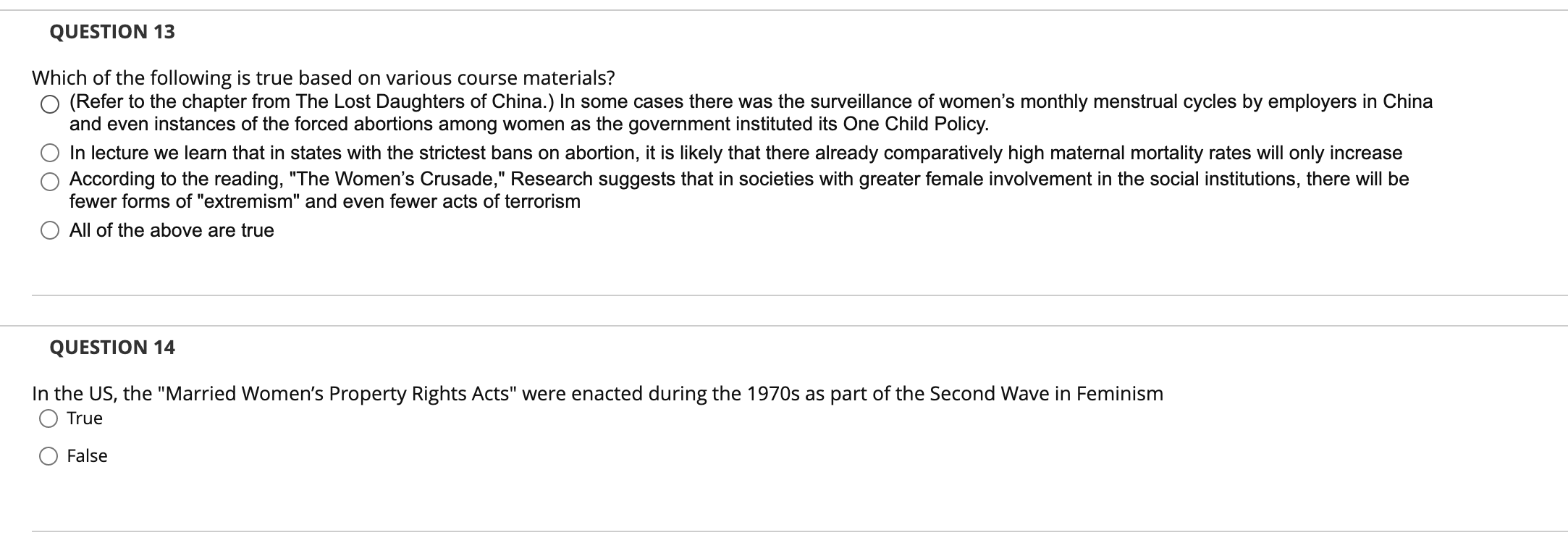 Which of the following is true based on various | Chegg.com